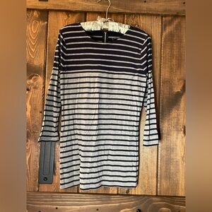 Striped Black and Gray Long Sleeve Top